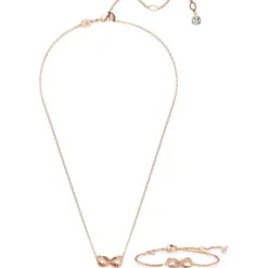 Swarovski Schmuck Set-Hyperbola Set Unendlichkeit Weiss Roségold - 5682483