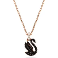 Swarovski Halsketten-Iconic Swan Halskette Schwan Klein Schwarz Roségold - 5678046