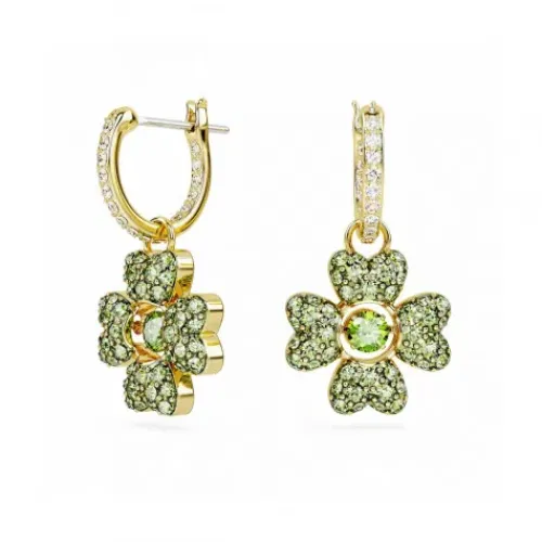 Swarovski Ohrringe-Idyllia Drop Ohrhänger Glücksklee Grün Gold - 5670664