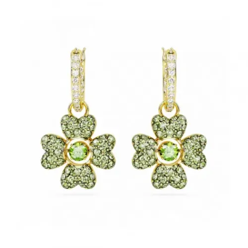 Swarovski Ohrringe-Idyllia Drop Ohrhänger Glücksklee Grün Gold - 5670664