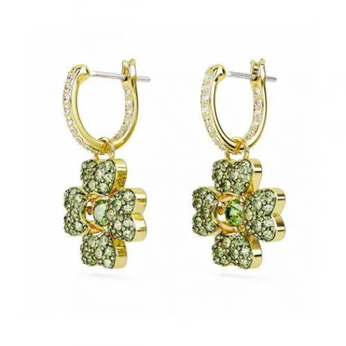 Swarovski Ohrringe-Idyllia Drop Ohrhänger Glücksklee Grün Gold - 5670664