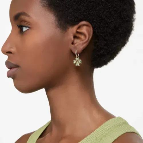 Swarovski Ohrringe-Idyllia Drop Ohrhänger Glücksklee Grün Gold - 5670664