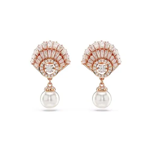 Swarovski Ohrringe-Idyllia Drop Ohrhänger Muschel Weiss Roségold - 5689196