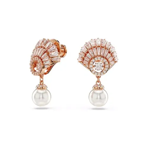 Swarovski Ohrringe-Idyllia Drop Ohrhänger Muschel Weiss Roségold - 5689196