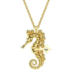 Swarovski Halsketten-Idyllia Halskette Kristallperlen Seepferdchen Blau Gold - 5690874