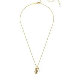 Swarovski Halsketten-Idyllia Halskette Kristallperlen Seepferdchen Blau Gold - 5690874