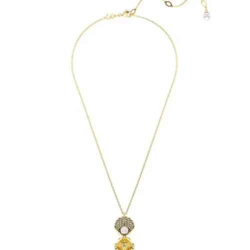 Swarovski Halsketten-Idyllia Halskette Kristallperle Muschel Weiss Gold - 5683966