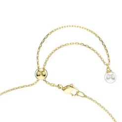 Swarovski Halsketten-Idyllia Y Halskette Kristallperle Muschel Weiss Gold - 5683968