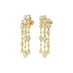 Swarovski Ohrringe-Imber Drop Ohrhänger Rundschliff Chandelier Weiss Gold - 5680093