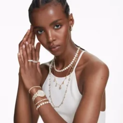 Swarovski Halsketten-Imber Halskette Verschiedene Schliffe Weiss Gold - 5705463