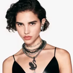 Swarovski Halsketten-Imber Tennis Halskette Rundschliff Grau - 5682593