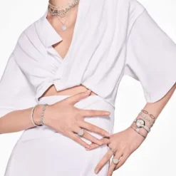 Swarovski Halsketten-Imber Tennis Halskette Rundschliff Weiss - 5682595