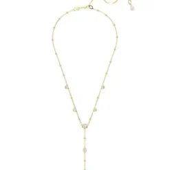 Swarovski Halsketten-Imber Y Halskette Rundschliff Verstreutes Design Weiss Gold - 5684510