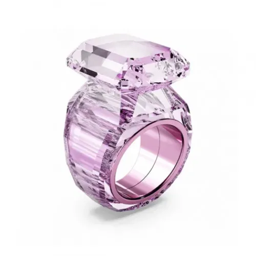 Swarovski Ringe-Lucent Cocktail Ring Oktagon Schliff Rosa