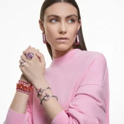 Swarovski Ringe-Lucent Cocktail Ring Oktagon Schliff Rosa