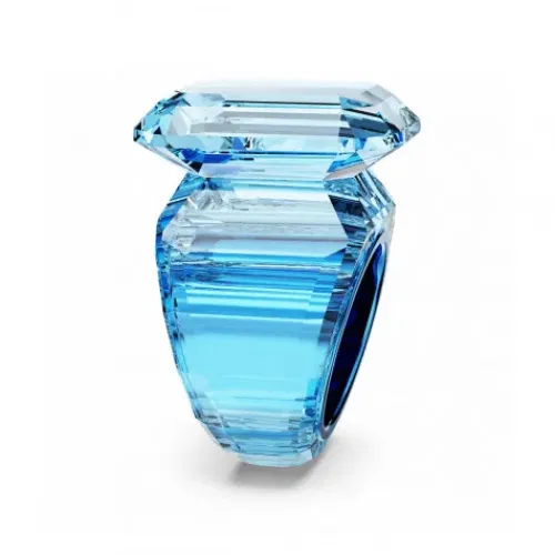 Swarovski Ringe-Lucent Cocktail Ring Oktagon Schliff Blau