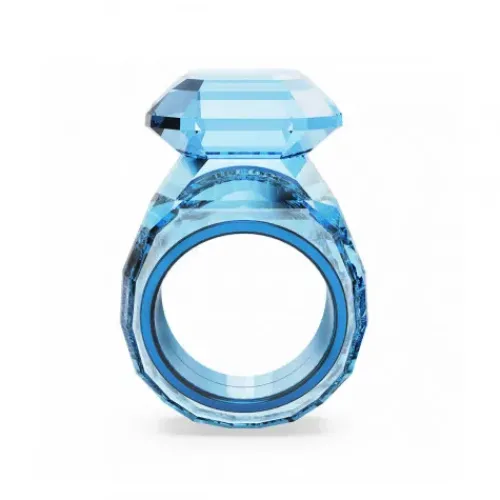 Swarovski Ringe-Lucent Cocktail Ring Oktagon Schliff Blau