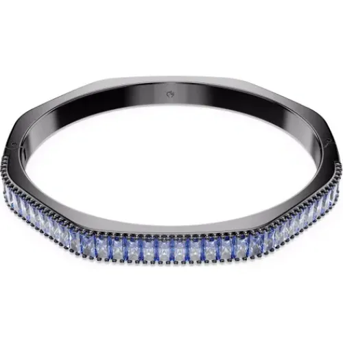 Swarovski Armbänder-Matrix Armreif Baguette Schliff Blau Rutheniert