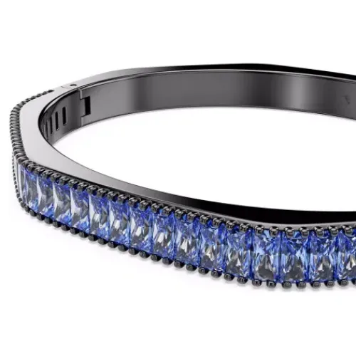 Swarovski Armbänder-Matrix Armreif Baguette Schliff Blau Rutheniert