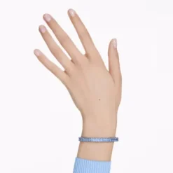 Swarovski Armbänder-Matrix Armreif Baguette Schliff Blau Rutheniert