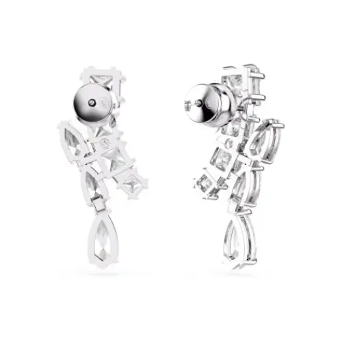 Swarovski Ohrringe-Matrix Drop Ohrhänger Verschiedene Schliffe Weiss - 5700418