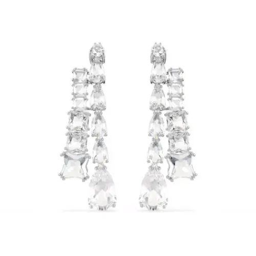 Swarovski Ohrringe-Matrix Drop Ohrhänger Verschiedene Schliffe Weiss - 5692515