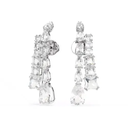 Swarovski Ohrringe-Matrix Drop Ohrhänger Verschiedene Schliffe Weiss - 5692515