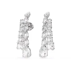 Swarovski Ohrringe-Matrix Drop Ohrhänger Verschiedene Schliffe Weiss - 5692515