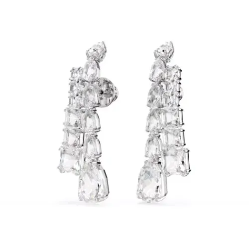 Swarovski Ohrringe-Matrix Drop Ohrhänger Verschiedene Schliffe Weiss - 5692515