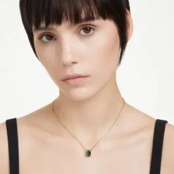 Swarovski Halsketten-Matrix Halskette Rechteckschliff Grün Gold - 5677141