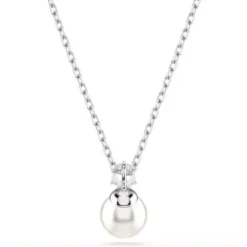 Swarovski Halsketten-Matrix Halskette Kristallperle Rundschliff Weiss - 5693897