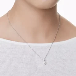 Swarovski Halsketten-Matrix Halskette Kristallperle Rundschliff Weiss - 5693897