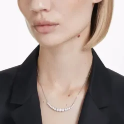 Swarovski Halsketten-Matrix Halskette Rundschliffe im Farbverlauf Weiss - 5705396