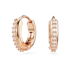 Swarovski Ohrringe-Matrix Kreolen Rundschliff Weiss Roségold - 5690669