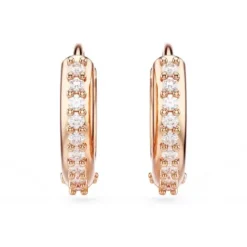Swarovski Ohrringe-Matrix Kreolen Rundschliff Weiss Roségold - 5690669