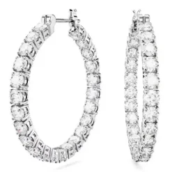 Swarovski Ohrringe-Matrix Kreolen Rundschliff Weiss - 5647715