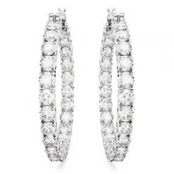 Swarovski Ohrringe-Matrix Kreolen Rundschliff Weiss - 5647715