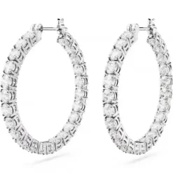 Swarovski Ohrringe-Matrix Kreolen Rundschliff Weiss - 5647715
