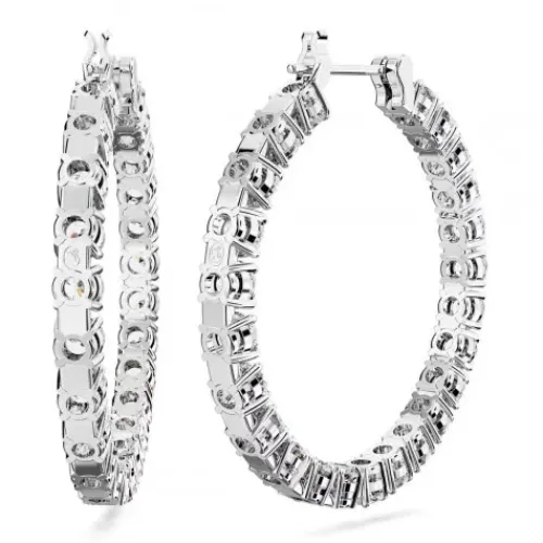 Swarovski Ohrringe-Matrix Kreolen Rundschliff Weiss - 5647715