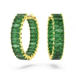 Swarovski Ohrringe-Matrix Kreolen Baguette Schliff Grün Gold - 5658651