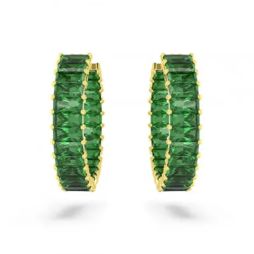 Swarovski Ohrringe-Matrix Kreolen Baguette Schliff Grün Gold - 5658651