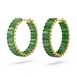 Swarovski Ohrringe-Matrix Kreolen Baguette Schliff Grün Gold - 5658651