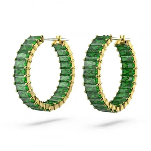Swarovski Ohrringe-Matrix Kreolen Baguette Schliff Grün Gold - 5658651