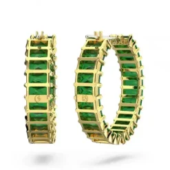 Swarovski Ohrringe-Matrix Kreolen Baguette Schliff Grün Gold - 5658651