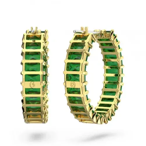 Swarovski Ohrringe-Matrix Kreolen Baguette Schliff Grün Gold - 5658651