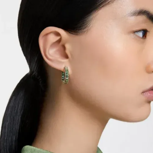 Swarovski Ohrringe-Matrix Kreolen Baguette Schliff Grün Gold - 5658651