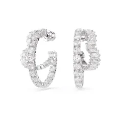 Swarovski (Kette mit) Herz-Matrix Kreolen Verschiedene Schliffe Herz Weiss - 5705748