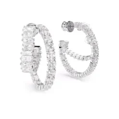 Swarovski (Kette mit) Herz-Matrix Kreolen Verschiedene Schliffe Herz Weiss - 5705748