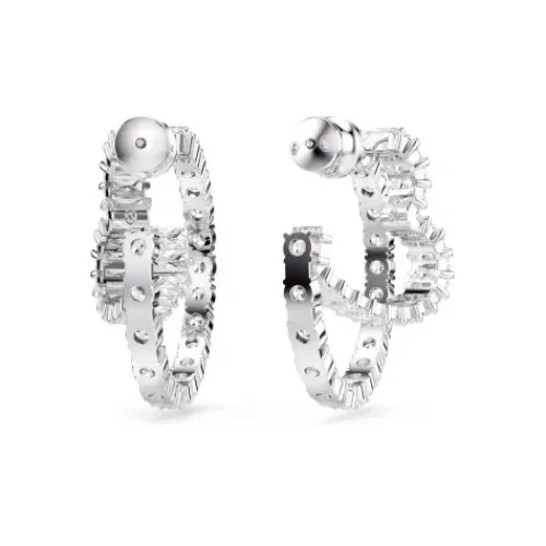 Swarovski (Kette mit) Herz-Matrix Kreolen Verschiedene Schliffe Herz Weiss - 5705748