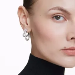 Swarovski (Kette mit) Herz-Matrix Kreolen Verschiedene Schliffe Herz Weiss - 5705748